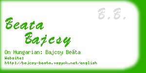 beata bajcsy business card